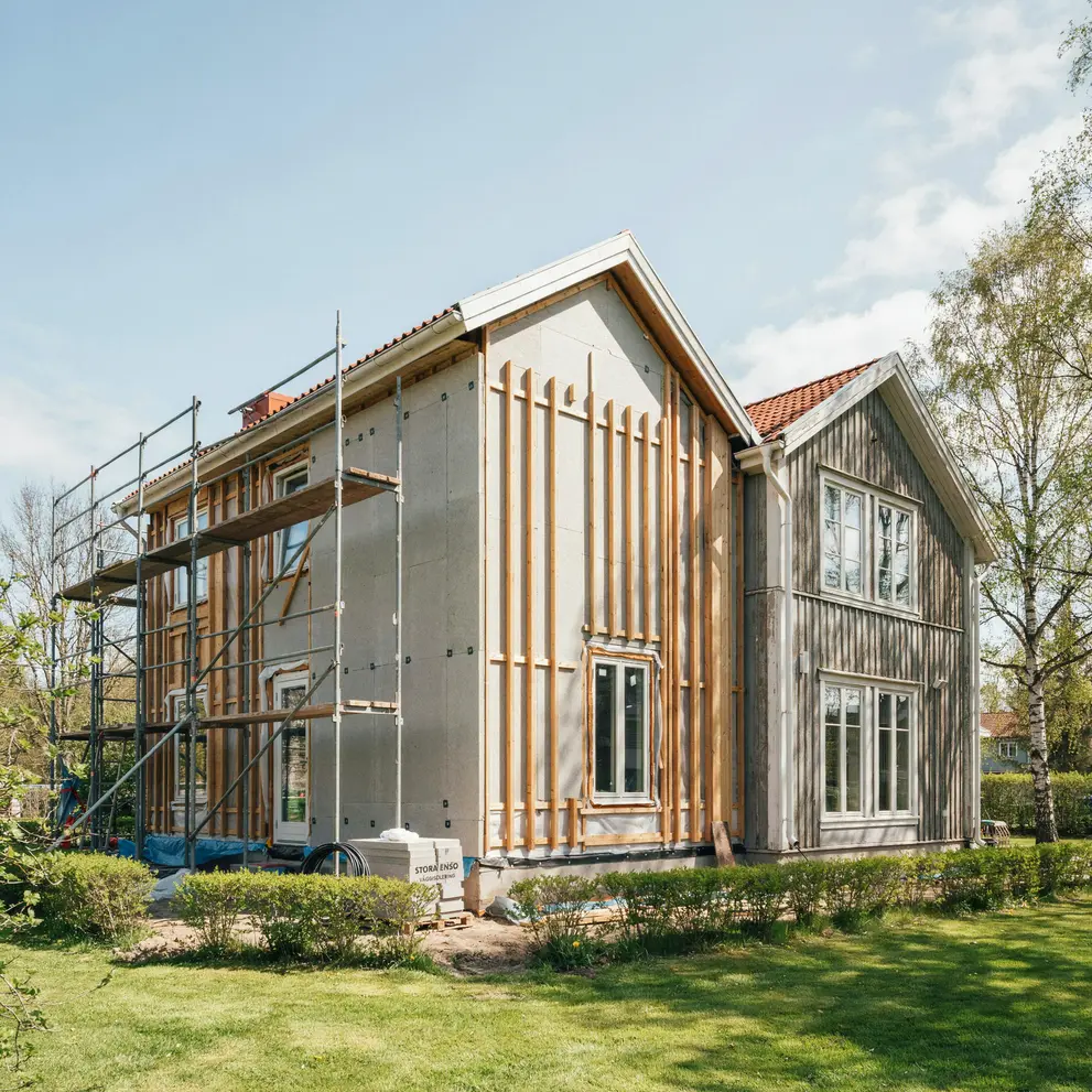 tillaggsisolering fasad yttervagg i uttran botkyrka grodinge tumba stockholm